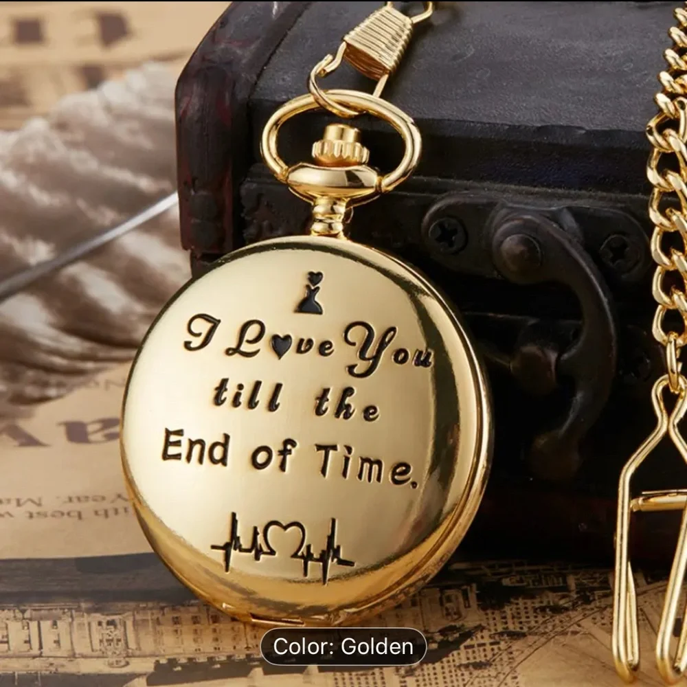 Gold  Engraved Pocket Watch - Picture 5 of 5
